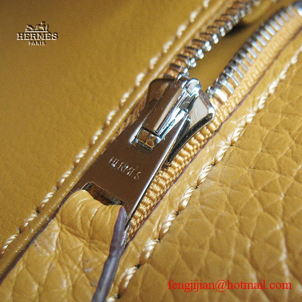 Hermes Kelly 32cm Togo Leather Bag Yellow 6108 Silver Hardware Hermes Kelly 32cm Togo Leather Bag Yellow 6108 Silver Hardware